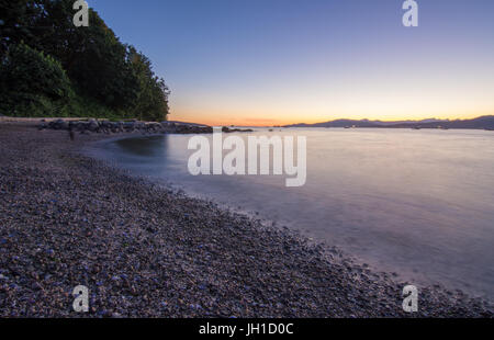 Sunset from Kitsilano promenade, Vancouver Canadap Stock Photo