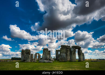 Stonehenge, Wiltshire, United Kingdom.The site and its surroundings were added to UNESCO's list of World Heritage Sites in 1986. Stock Photo