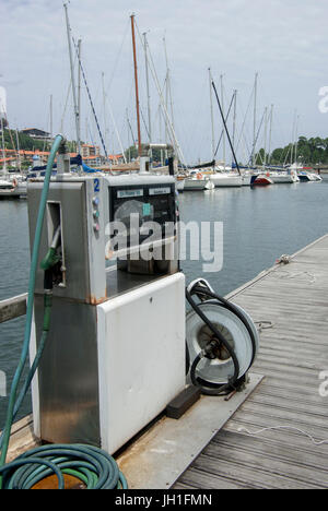 Fuel stationt in  Marina. Zumaia. Basque Country, Spain Stock Photo