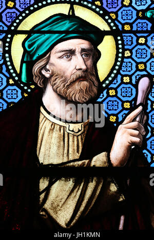 Sacred heart church. Stained glass window. Jesse.  Moulins. France. Stock Photo