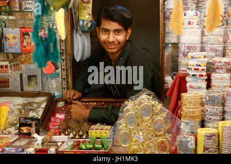 Islamic shop outside Ajmer Sharif dargah, Rajasthan.  India. Stock Photo
