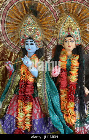 Krishna & Radha murthis in Goverdan, Uttar Pradesh. India. Stock Photo