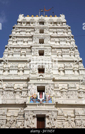 Temple gopuram in Vrindavan, Uttar Pradesh. India. Stock Photo