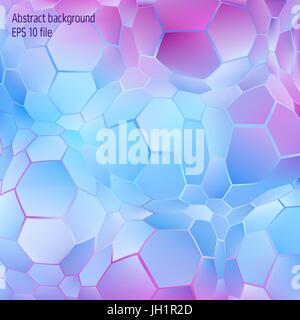 Vector abstract hexagon geometrical background. Technology pattern with shiny hexagon forms Stock Vector