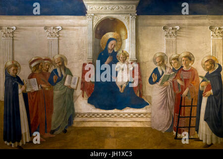 Bosco ai Frati Altarpiece, by Fra Beato Angelico, 1450-1452, Convent of San Marco, Florence, Tuscany, Italy, Europe Stock Photo