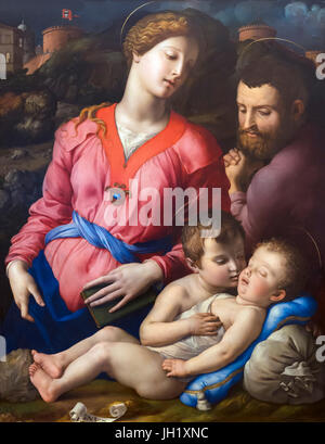 Return from Egypt, Panciatichi Holy Family, by Agnolo Bronzino, circa 1540, Uffizi Gallery, Florence, Tuscany, Italy, Europe Stock Photo