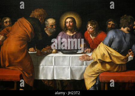 Louvre museum. Frans II Pourbus, The Last Supper. 1618. Detail. Stock Photo