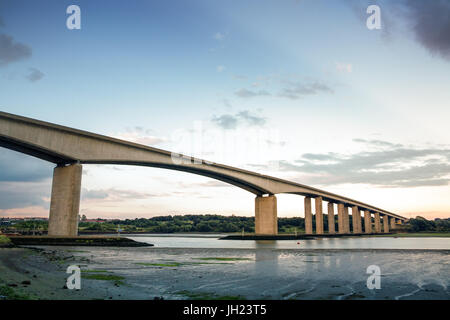 large bridge over the orwell river near Ipswich in Suffolk, england Stock Photo