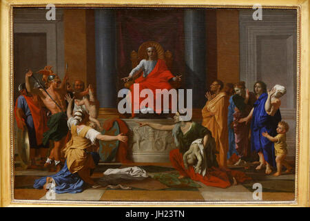 Louvre museum. Judgment of Solomon. Nicolas Poussin. 1649. France. France. Stock Photo