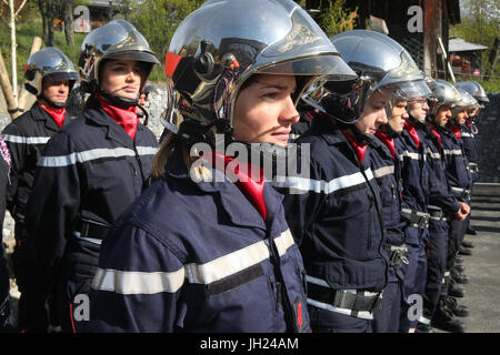 New Firehouse.  Firefighter ceremony. France. Stock Photo