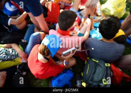 World Youth Day. Krakow. 2016. Pilgrims. Poland. Stock Photo