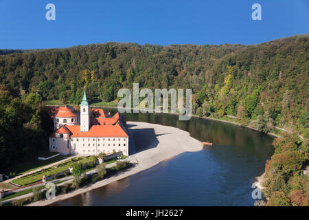 Weltenburg Monastery, Danube River, near Kelheim, Bavaria, Germany, Europe Stock Photo