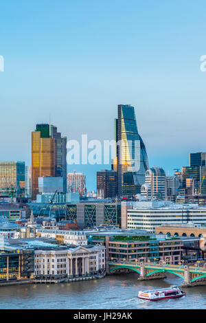 Skyline of the City of London, Tower 42, formerly Nat West Tower, and the Cheesegrater, London, England, United Kingdom, Europe Stock Photo