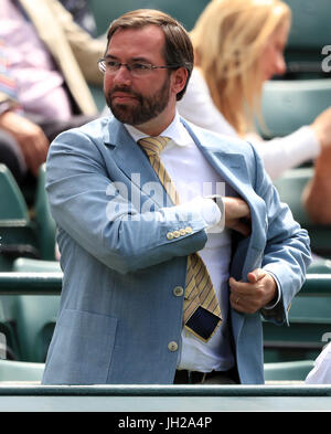 Guillaume, Hereditary Grand Duke of Luxembourg on day Nine of the Wimbledon Championships at The All England Lawn Tennis and Croquet Club, Wimbledon. Stock Photo