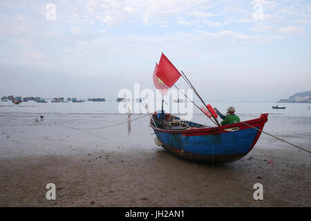 Vung Tau beach. Fishing boats.  Vietnam.  Vietnam. Stock Photo