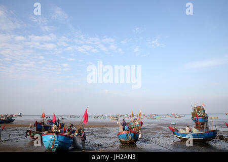Vung Tau beach. Fishing boats.  Vietnam. Stock Photo