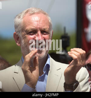 Jeremy Corbyn, the leader of the Labour Party, at the Durham Miners' Gala at Durham City, England. Stock Photo