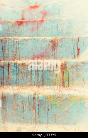 Vintage stone staircase with paint splashes. Texture background image. Stock Photo