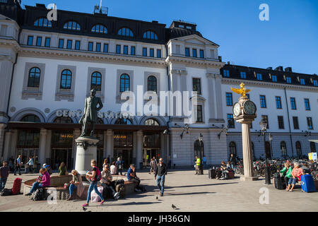 STOCKHOLM, SWEDEN - SEPTEMBER 20, 2016: Central Station entraince with many people Stock Photo