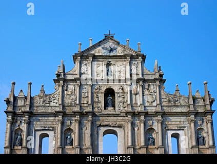 The ruined facade of St Paul's Church in Macau, China Stock Photo