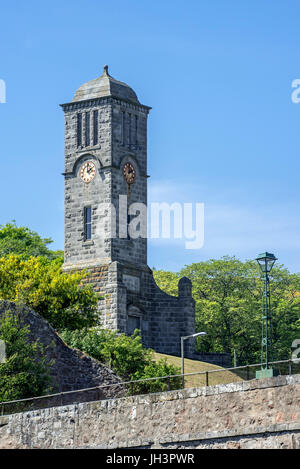 Great War Memorial and Clock Tower at Helmsdale, Sutherland, Scottish Highlands, Scotland Stock Photo