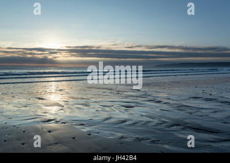 Beautiful morning at Hunmanby sands on Filey Bay in North Yorkshire, England. Stock Photo