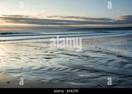 Beautiful morning at Hunmanby sands on Filey Bay in North Yorkshire, England. Stock Photo