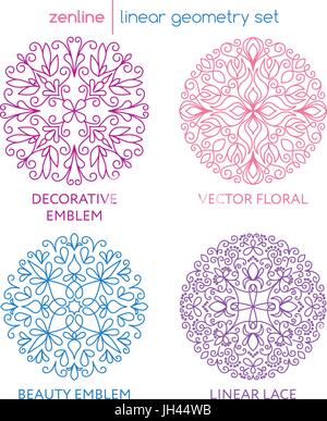 Vector linear abstract emblems Stock Vector