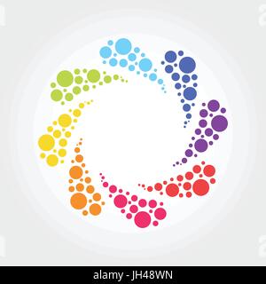 Abstract Colorful Circle Dots Symbol, Geometric vector illustration Stock Vector