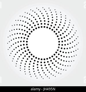 Halftone in Circle Motion black Stock Vector