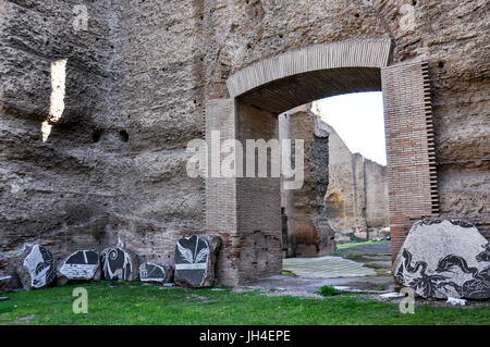 The ancient Baths of Caracalla or, Terme di Caracalla, in central Rome, Italy. Stock Photo