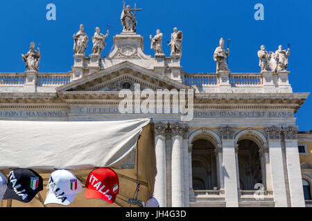 Italian baseball caps in front of Archbasilica of St. John Lateran (Arcibasilica Papale di San Giovanni in Laterano), Rome, Lazio, Italy Stock Photo