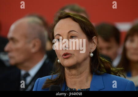 Segolene Royal, French Minister of Ecology, sustainable development and Energy talks in Lypn (France) Stock Photo