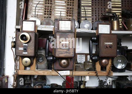 old telephone sets. Stock Photo