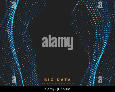Big data background. Information streams system vector illustration Stock Vector