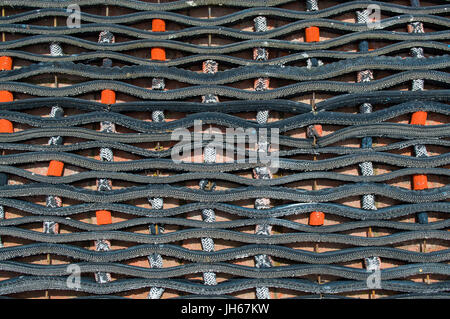 background texture weathered rubber welcome mat Stock Photo