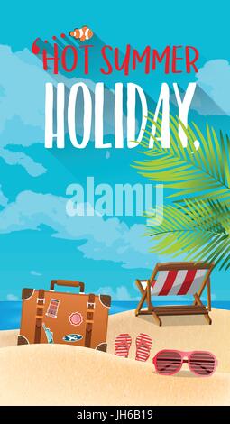 Summer holiday vacation concept, vector illustration Stock Vector