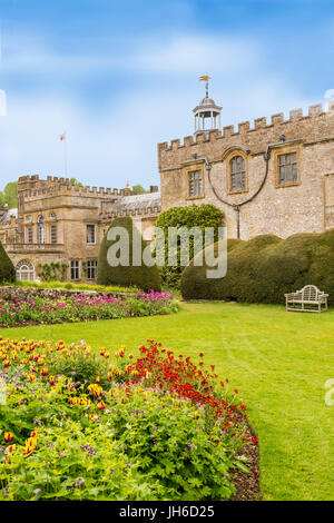 Colourful tulips at the Forde Abbey Tulip Festival, Dorset, England, UK Stock Photo