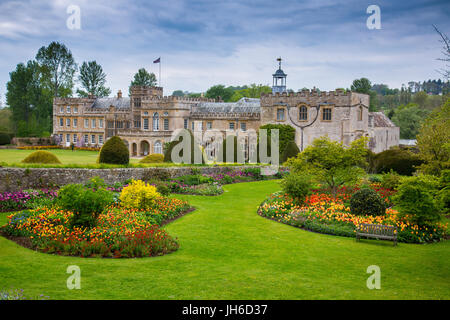 Colourful tulips at the Forde Abbey Tulip Festival, Dorset, England, UK Stock Photo