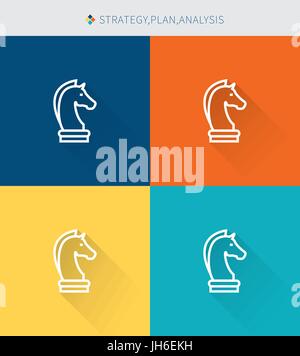 Thin thin line icons set of strategy&plan and analysis , modern simple style Stock Vector