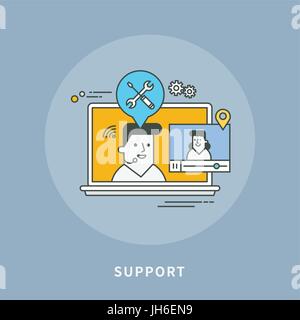 circle color line flat design of coding, modern vector illustration Stock Vector