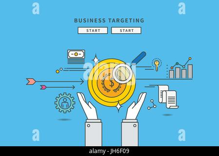 simple color line flat design of business target, modern vector illustration Stock Vector