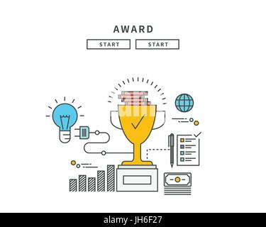 simple line flat design of awards, modern vector illustration Stock Vector