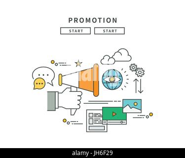 simple line flat design of promotion, modern vector illustration Stock Vector