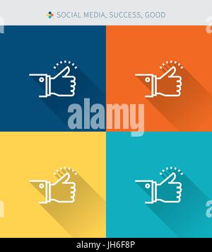 Thin thin line icons set of anchor text & link , modern simple style Stock Vector