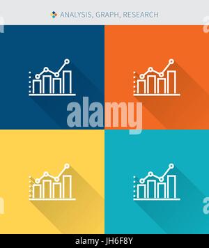 Thin thin line icons set of research and analysis, modern simple style Stock Vector