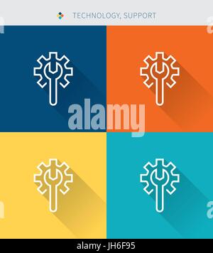 Thin thin line icons set of human head concept design, modern simple style Stock Vector