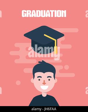 modern design flat character graduation vector illustration Stock Vector