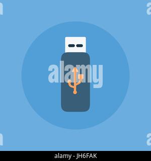 modern design flat character usb data vector illustration Stock Vector