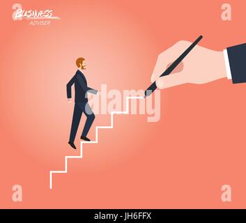 Minimal flat character of business adviser concept illustrations Stock Vector